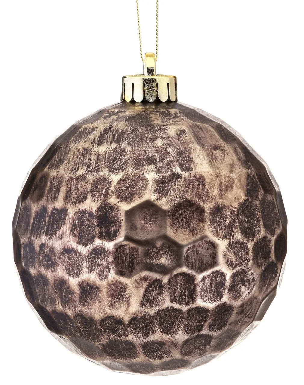 120MM / 12CM HAMMERED VP ANTIQUE BALL ORNAMENT Box OF 2 (ANTIQUE GOLD)