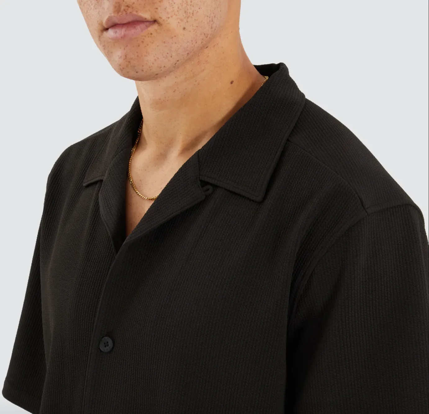 Amalfi Box Resort Shirt Jet Black