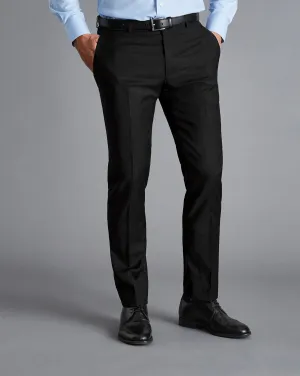 Black Slim Fit Natural Stretch Twill Suit Trouser