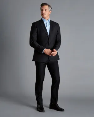 Black Slim Fit Twill Natural Stretch Suit Jacket