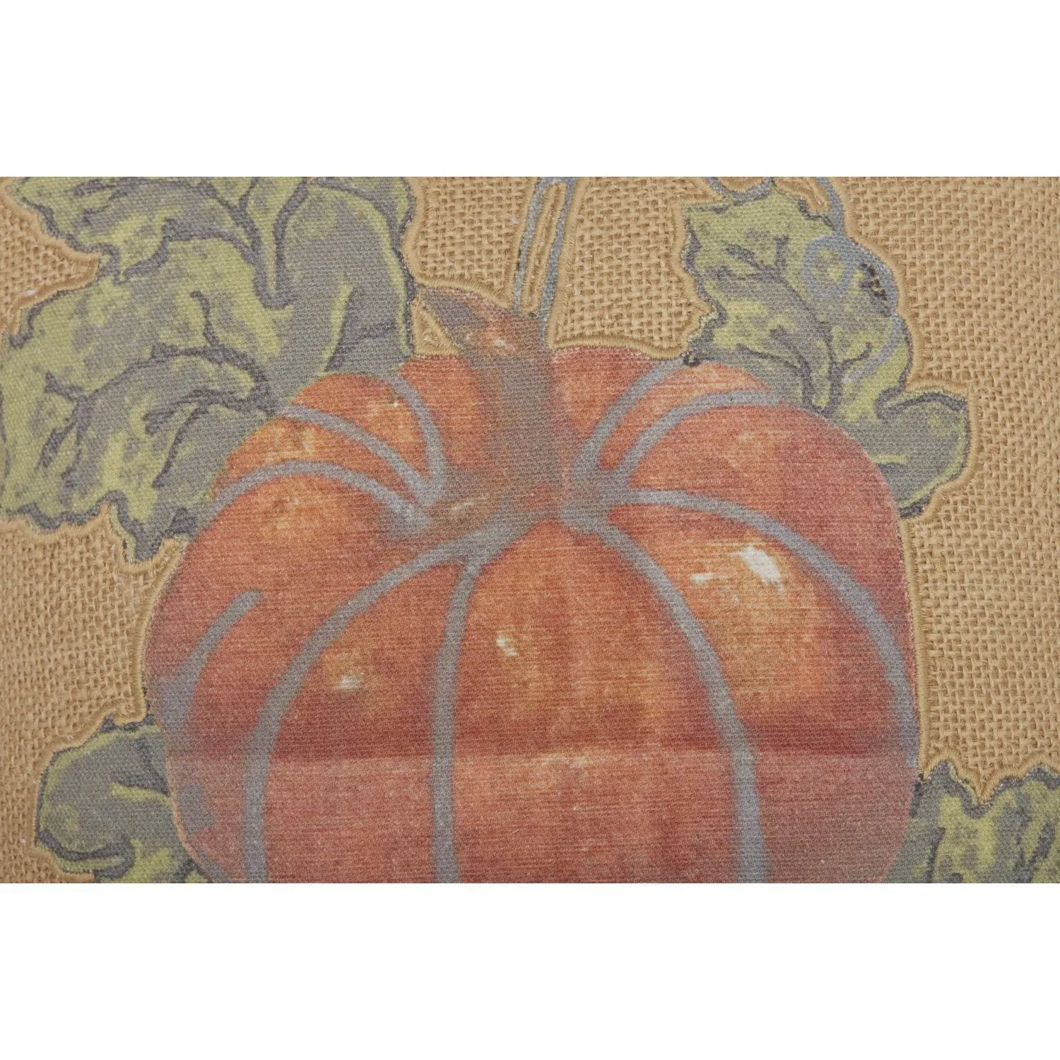 Burlap Natural Harvest Garden Pumpkin Pillow 12"