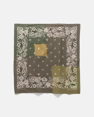 Fastcolor Selvedge Bandanna (GARDEN Patchwork) Khaki