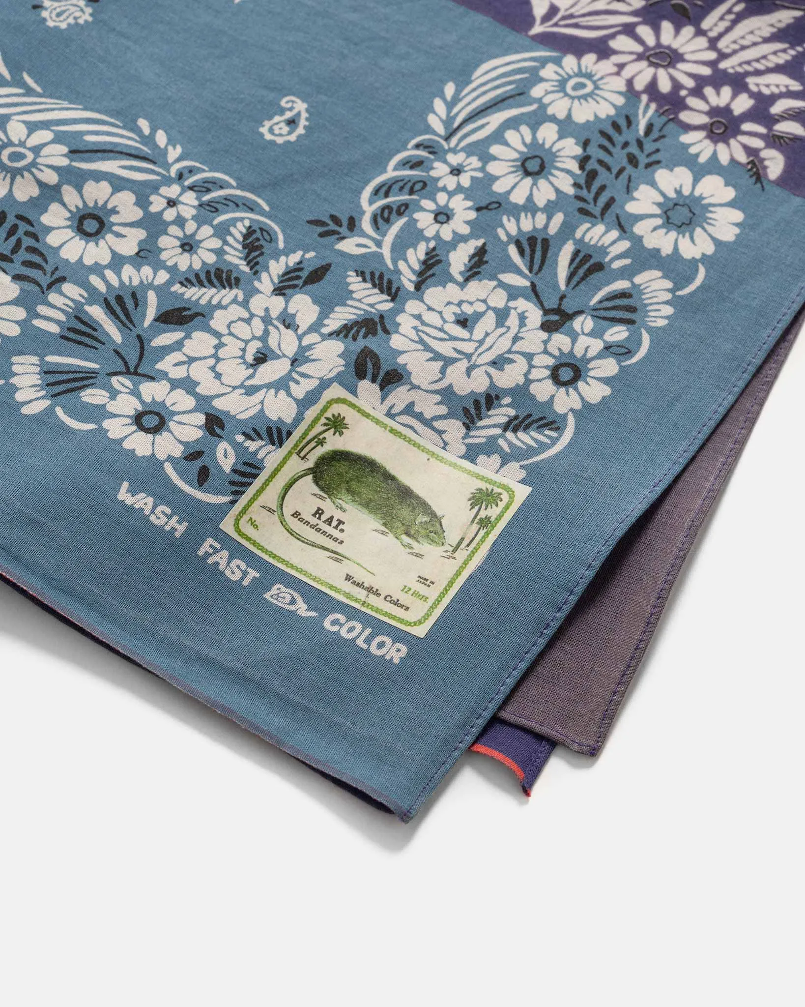 Fastcolor Selvedge Bandanna (GARDEN Patchwork) Purple