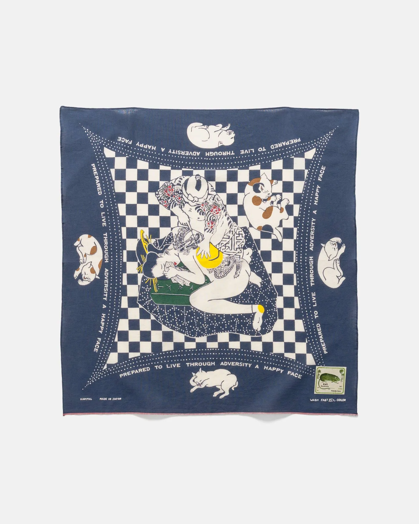 Fastcolor Selvedge Bandanna (RAINBOWY NO WOMAN NO CRY Navy