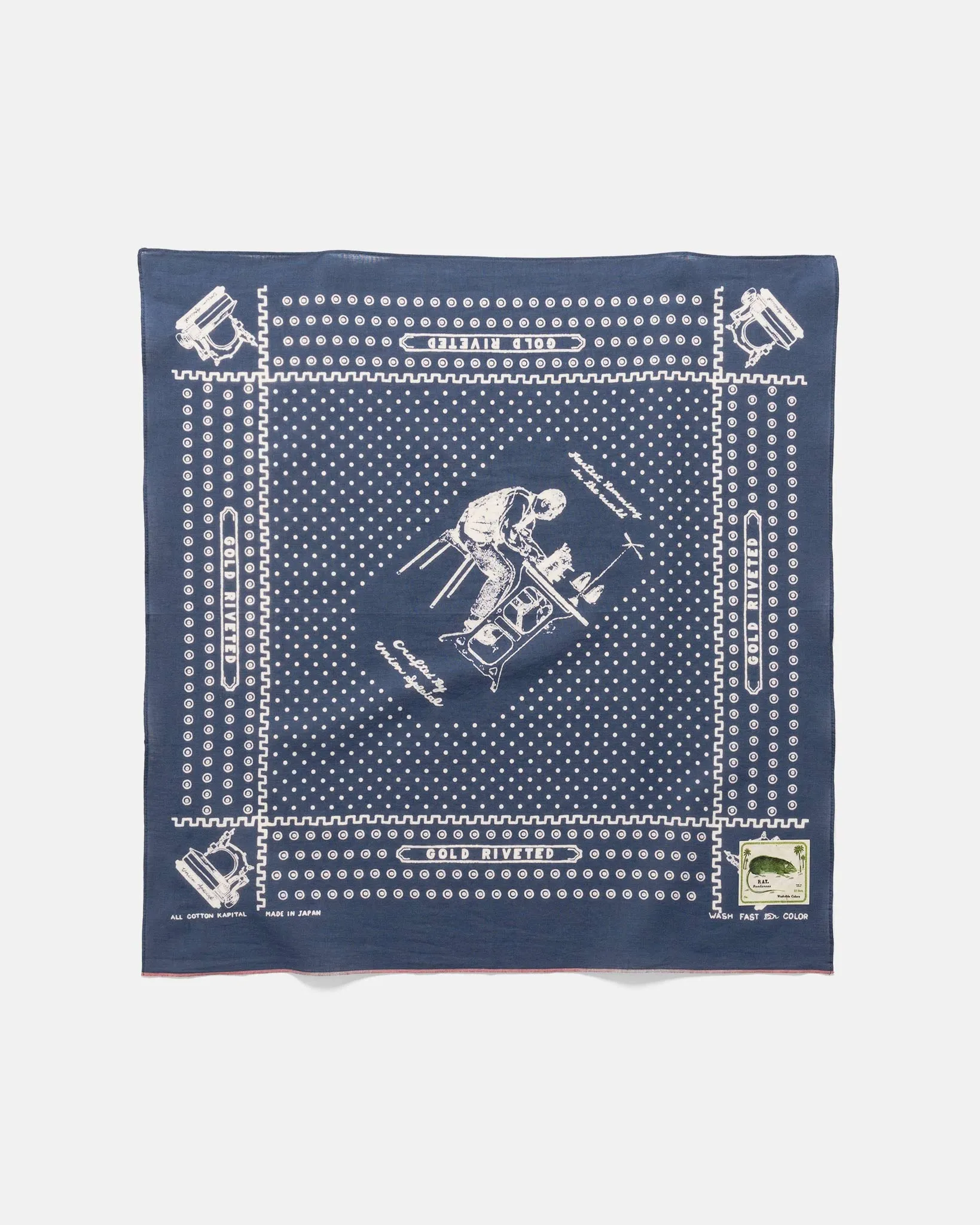 Fastcolor Selvedge Bandanna (UNION MASTER) Navy