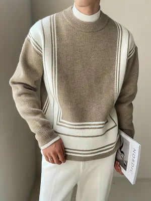 JESTON | Color-Blocking Knitted Mens Sweater