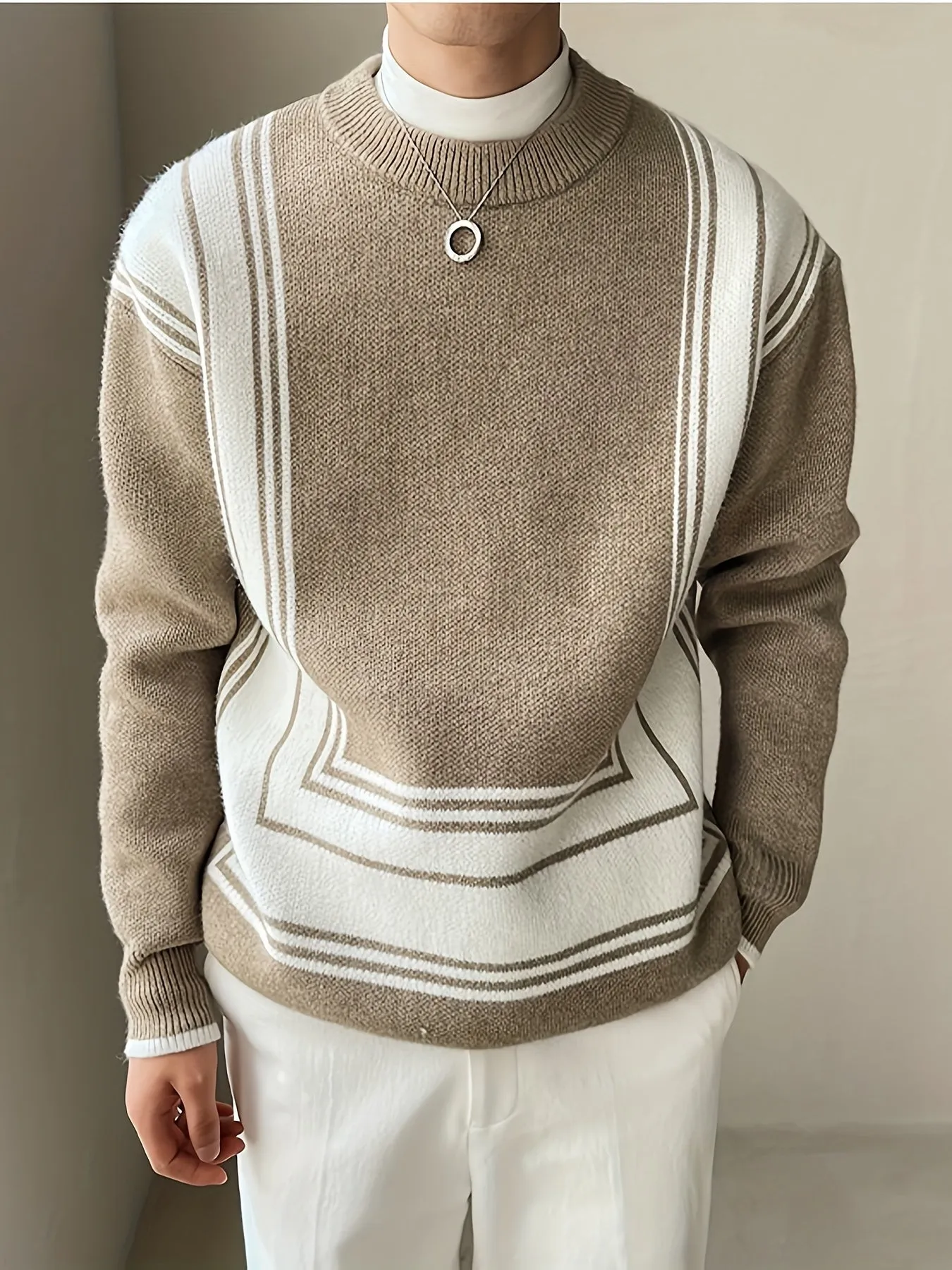 JESTON | Color-Blocking Knitted Mens Sweater