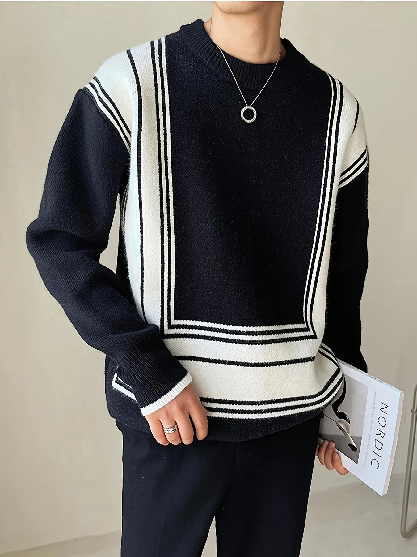 JESTON | Color-Blocking Knitted Mens Sweater