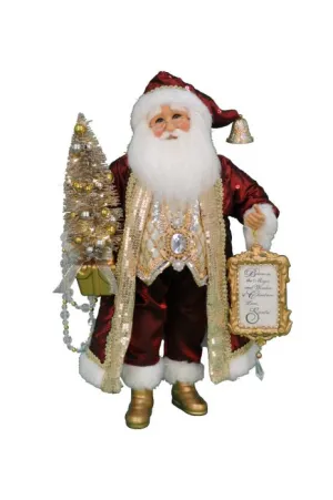 Lighted Burgandy Santa
