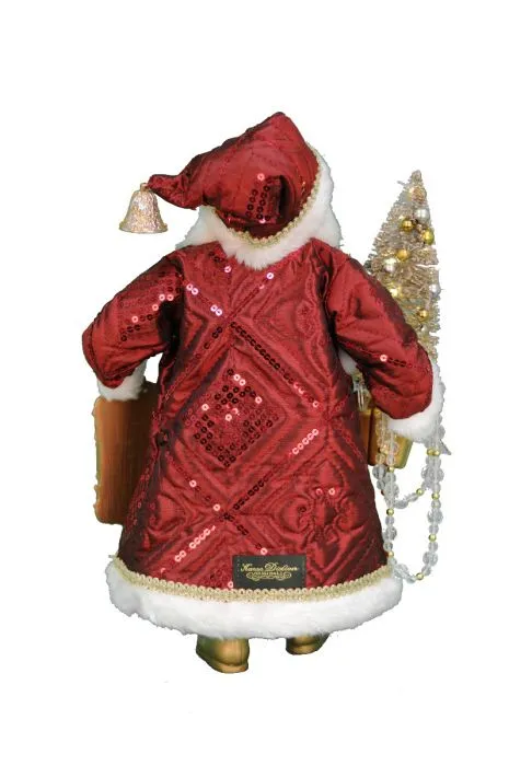 Lighted Burgandy Santa