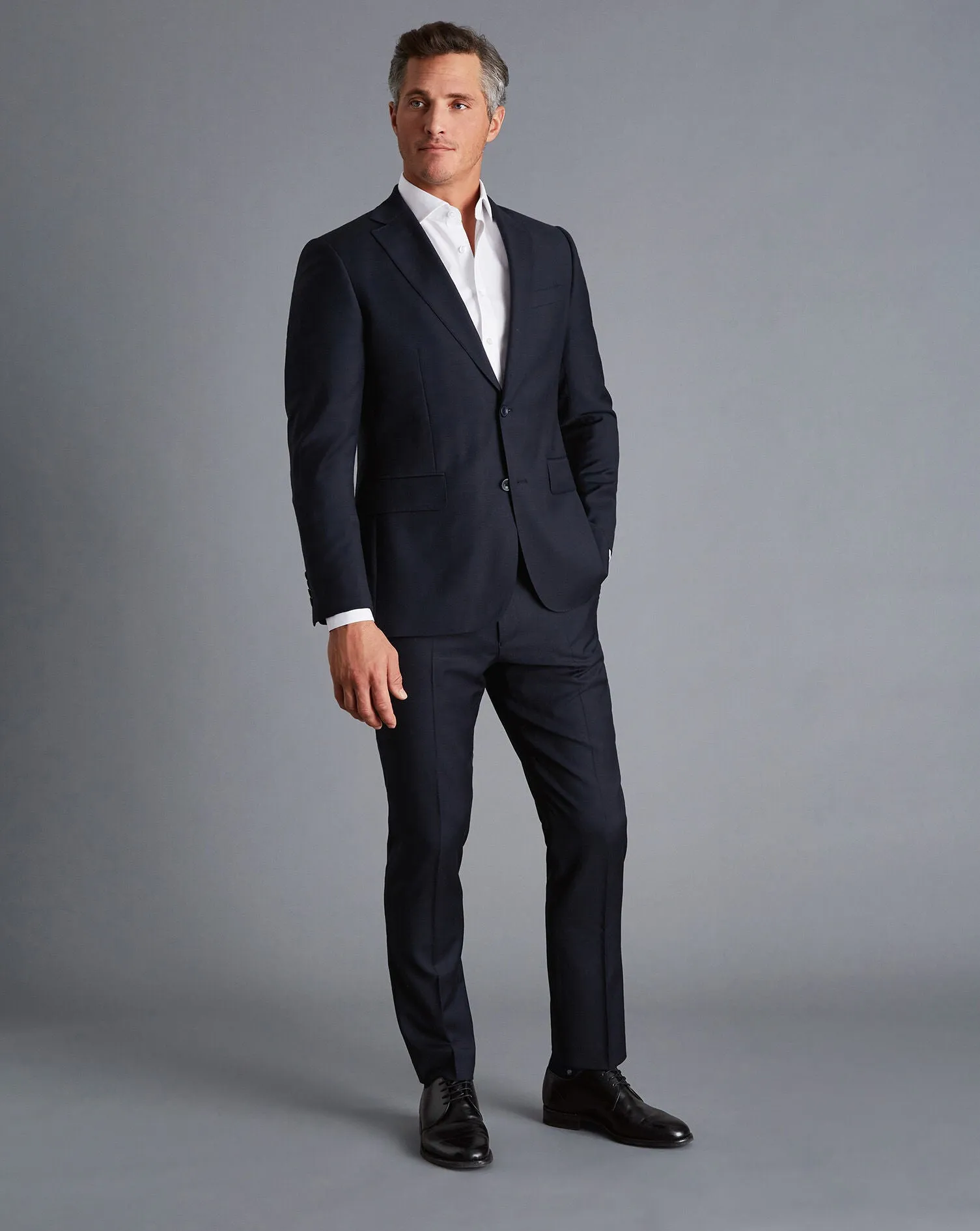 Navy Slim Fit Natural Stretch Twill Suit Trouser