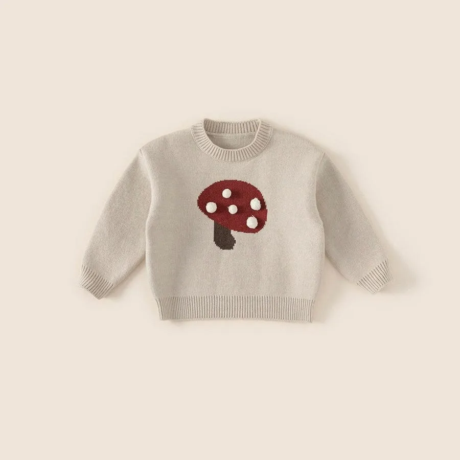 Playful Mushroom Knit Sweater