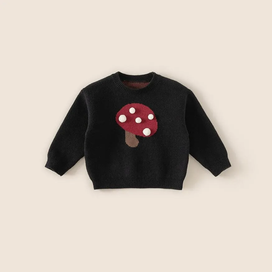 Playful Mushroom Knit Sweater