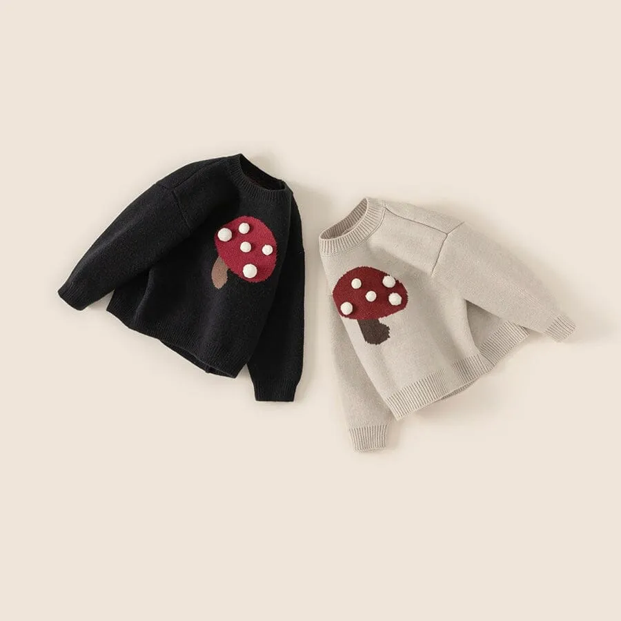 Playful Mushroom Knit Sweater