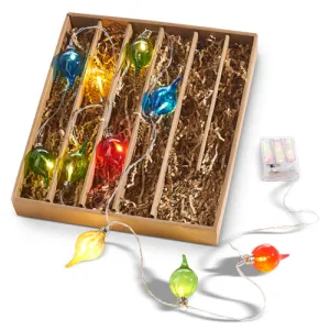 Raz Imports 2023 Vintage Farmhouse 6" Lighted Multicolored Shiny Kismet Garland