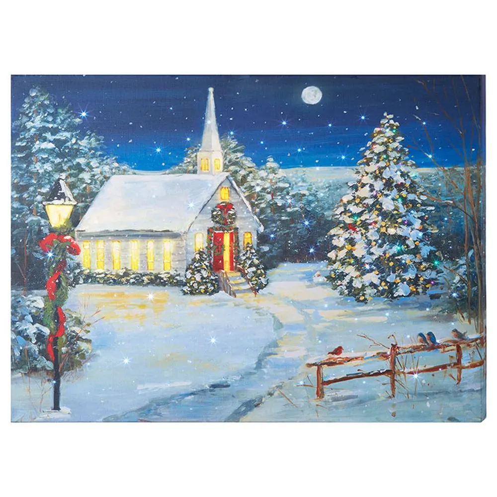 Raz Imports Nutcracker Traditions 24" Church Lighted Print