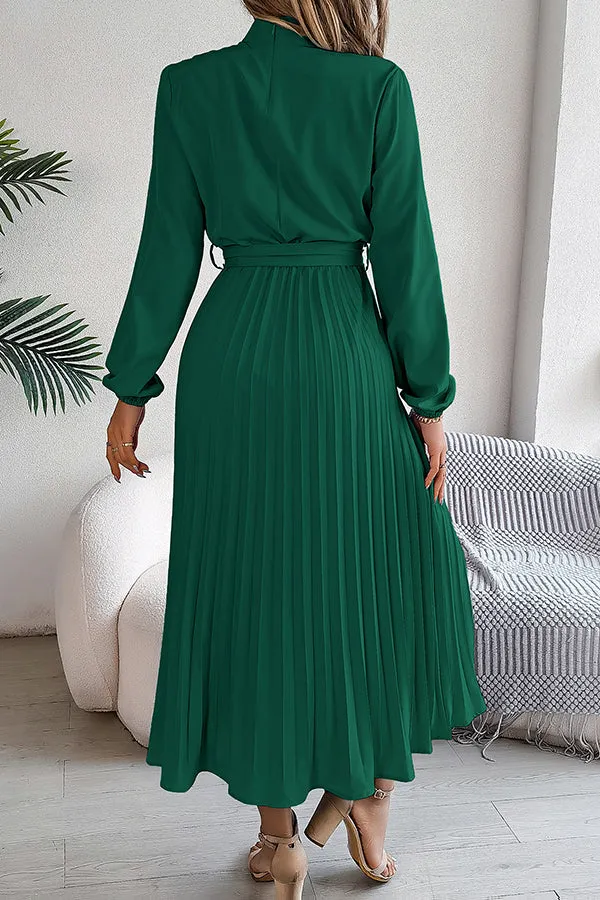 Sabrina Elegant Collar Pleated Midi Dress