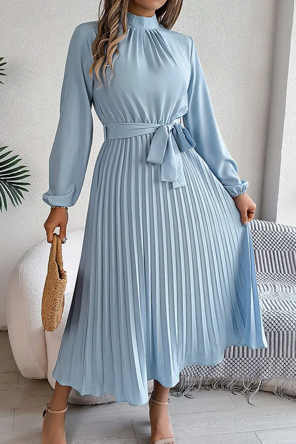 Sabrina Elegant Collar Pleated Midi Dress