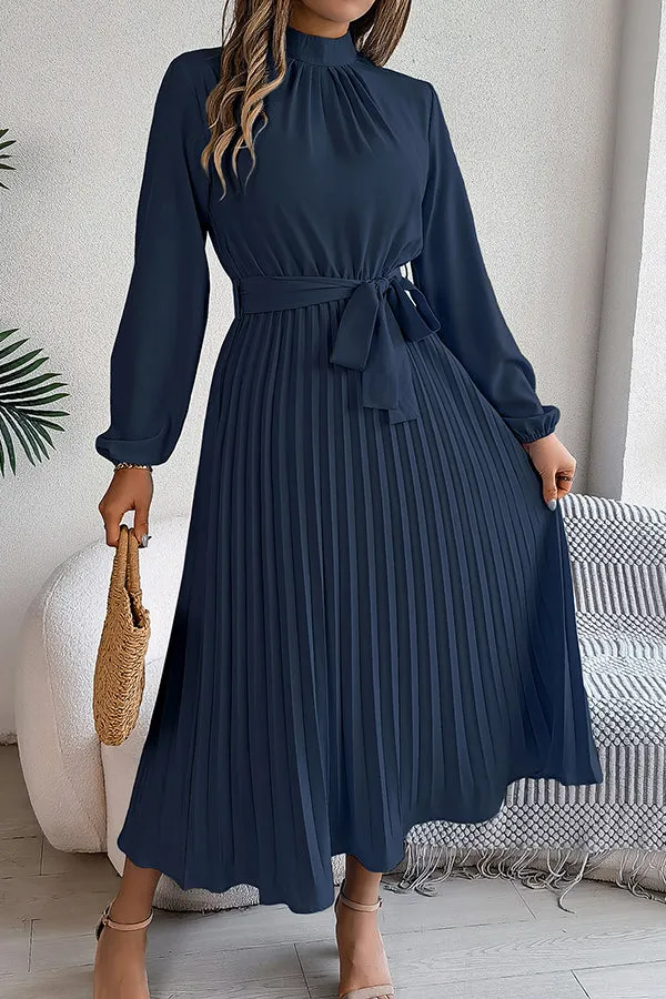 Sabrina Elegant Collar Pleated Midi Dress