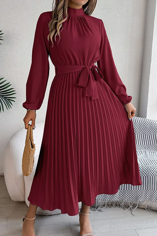 Sabrina Elegant Collar Pleated Midi Dress