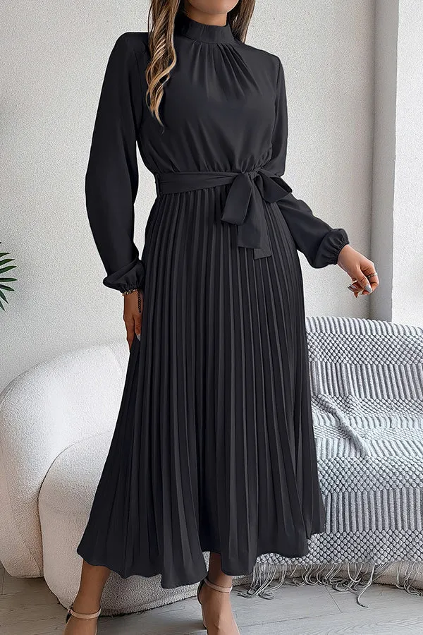 Sabrina Elegant Collar Pleated Midi Dress