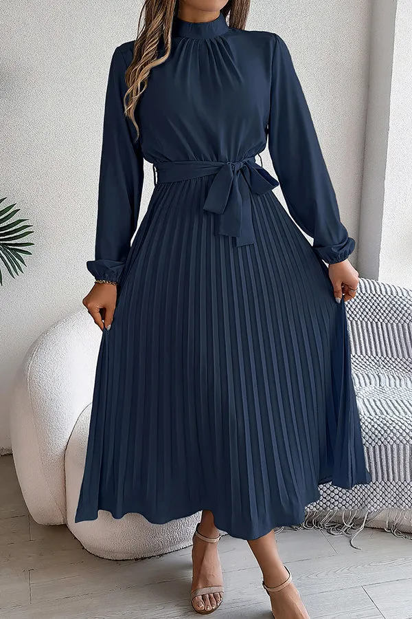 Sabrina Elegant Collar Pleated Midi Dress