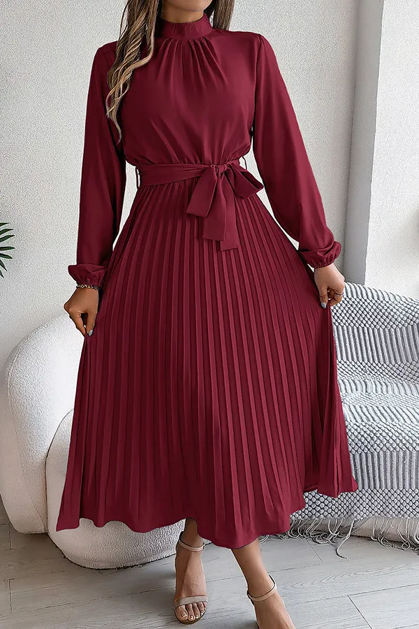 Sabrina Elegant Collar Pleated Midi Dress