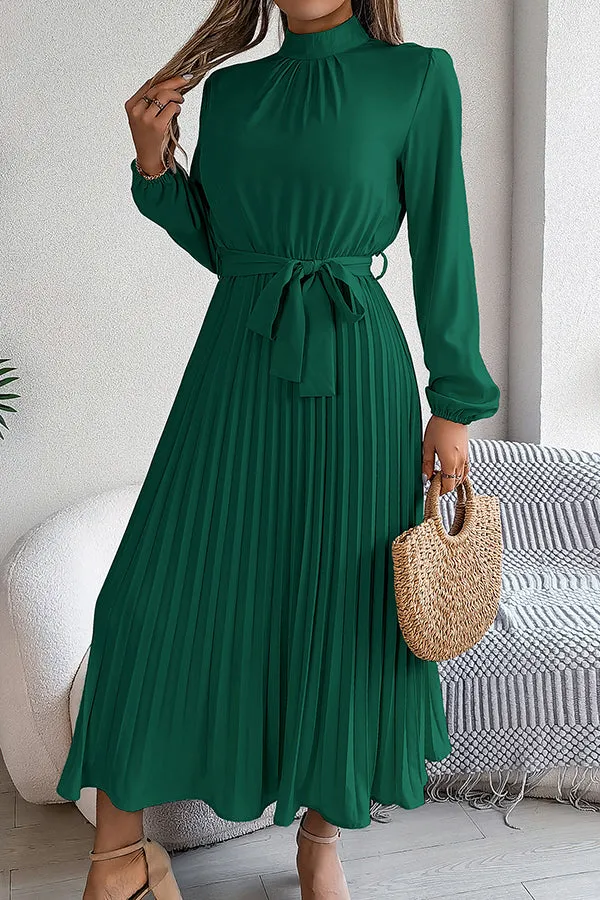 Sabrina Elegant Collar Pleated Midi Dress