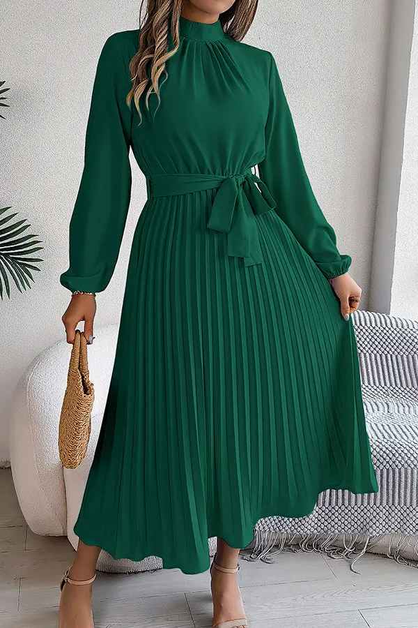 Sabrina Elegant Collar Pleated Midi Dress