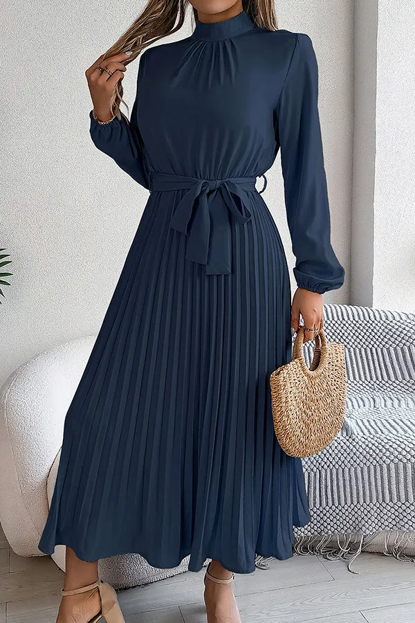 Sabrina Elegant Collar Pleated Midi Dress
