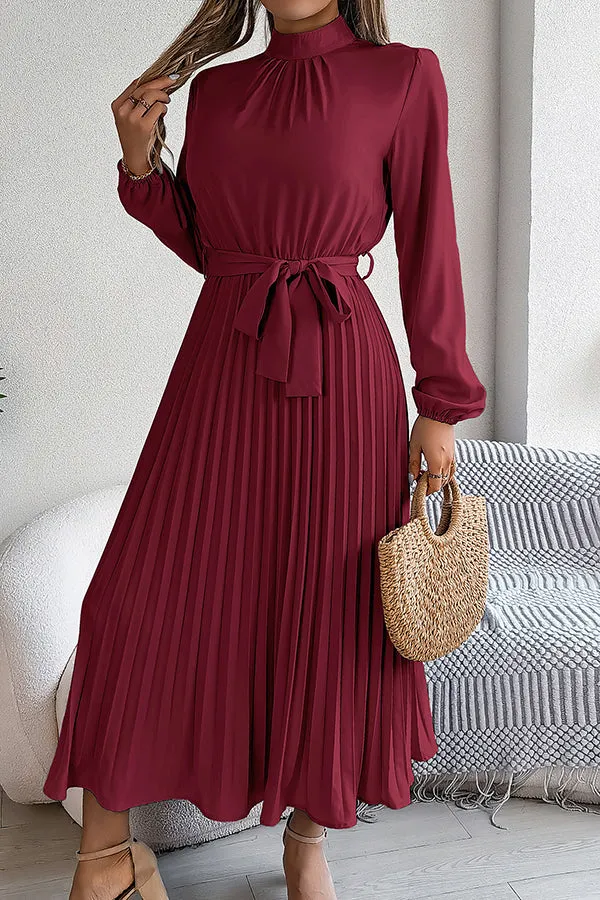 Sabrina Elegant Collar Pleated Midi Dress