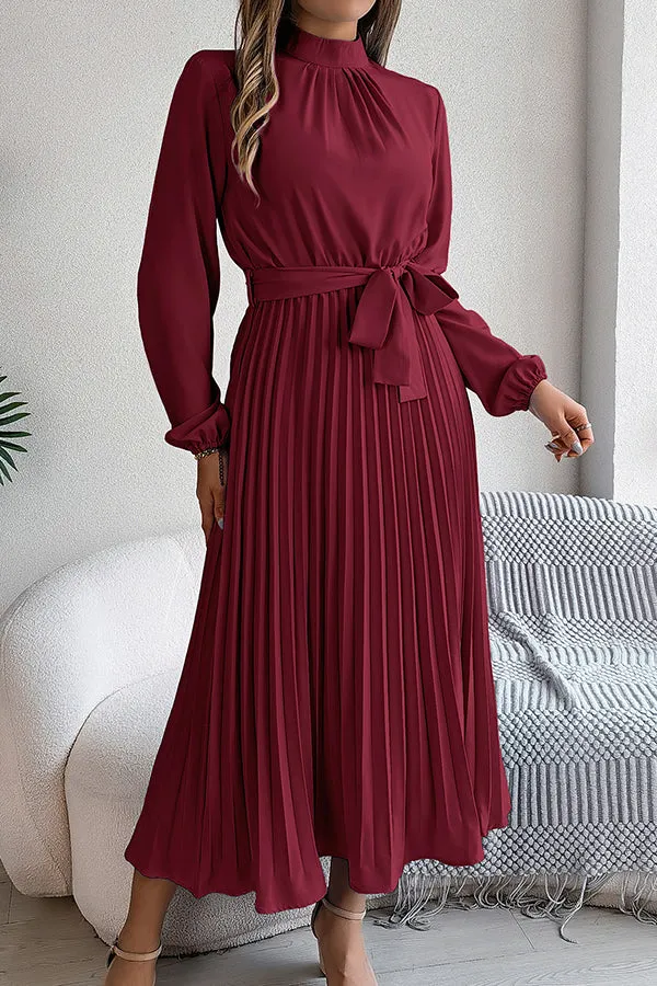 Sabrina Elegant Collar Pleated Midi Dress