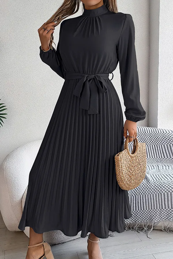 Sabrina Elegant Collar Pleated Midi Dress