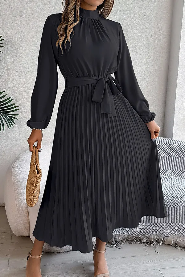 Sabrina Elegant Collar Pleated Midi Dress