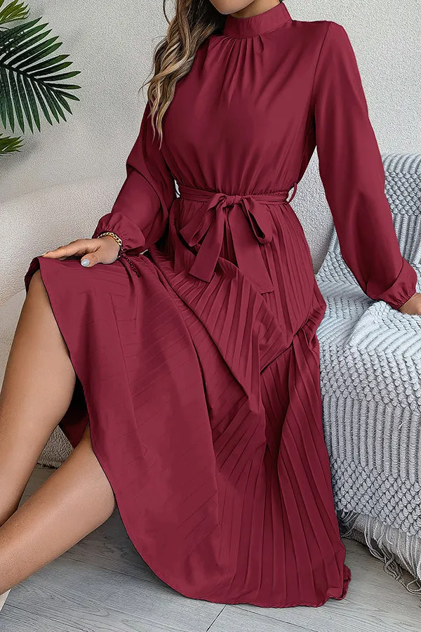 Sabrina Elegant Collar Pleated Midi Dress