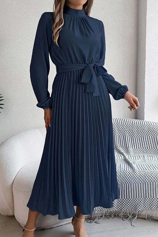 Sabrina Elegant Collar Pleated Midi Dress