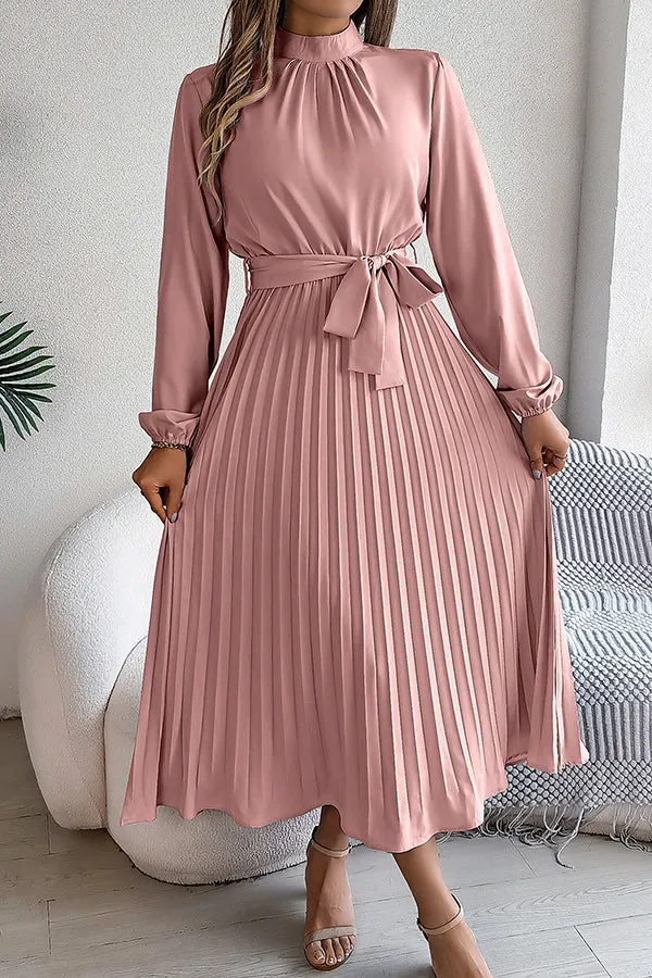 Sabrina Elegant Collar Pleated Midi Dress