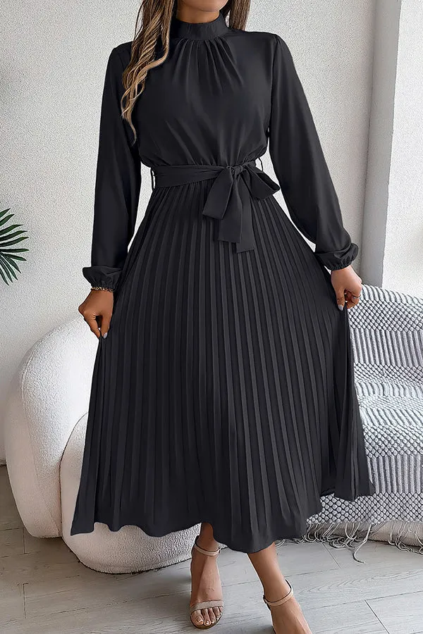 Sabrina Elegant Collar Pleated Midi Dress
