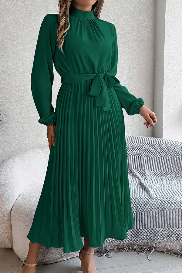Sabrina Elegant Collar Pleated Midi Dress