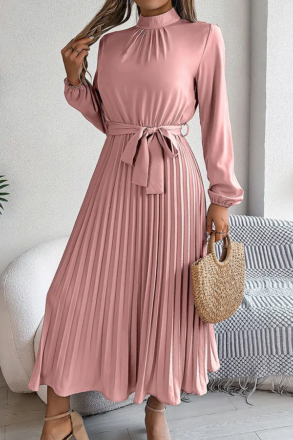 Sabrina Elegant Collar Pleated Midi Dress