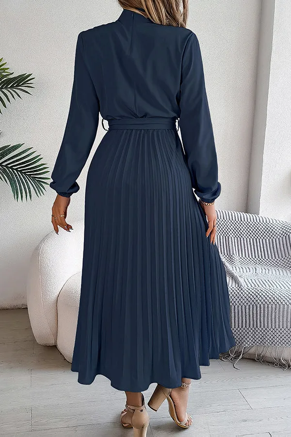 Sabrina Elegant Collar Pleated Midi Dress