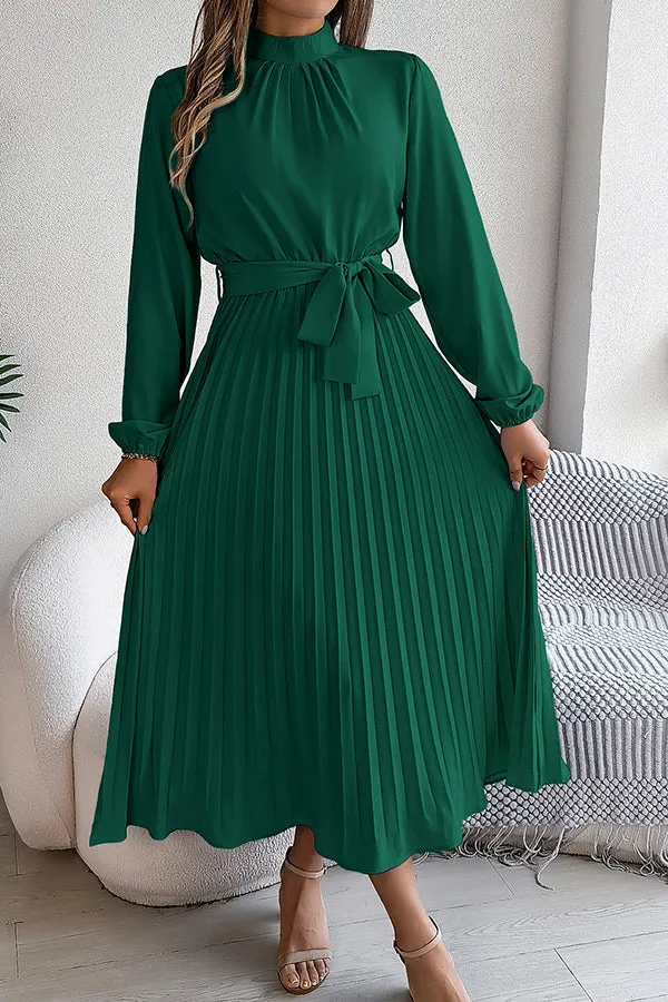 Sabrina Elegant Collar Pleated Midi Dress