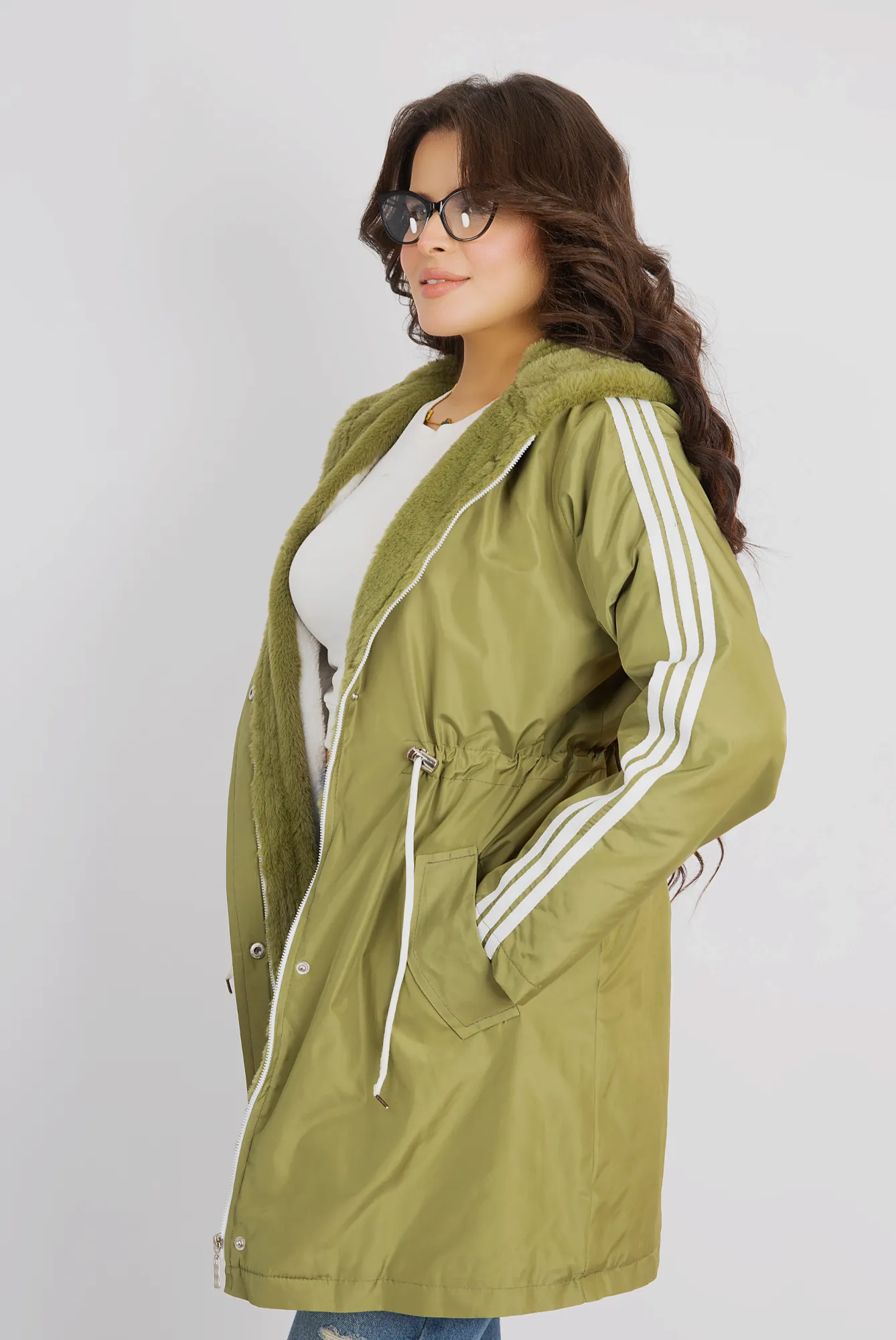 Ultimate Hooded Fur-Lined Jacket - Green