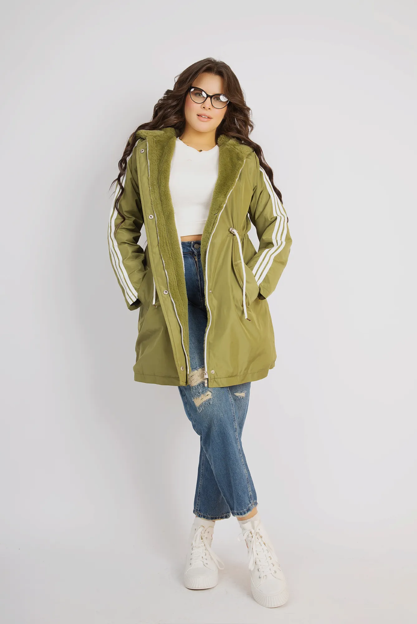Ultimate Hooded Fur-Lined Jacket - Green