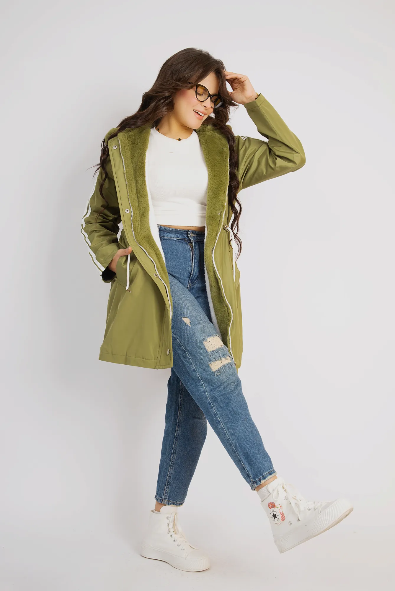 Ultimate Hooded Fur-Lined Jacket - Green